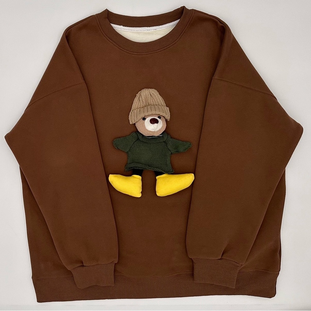 Sweatshirt Bear Hat One Size Cute Valentine Day Gift